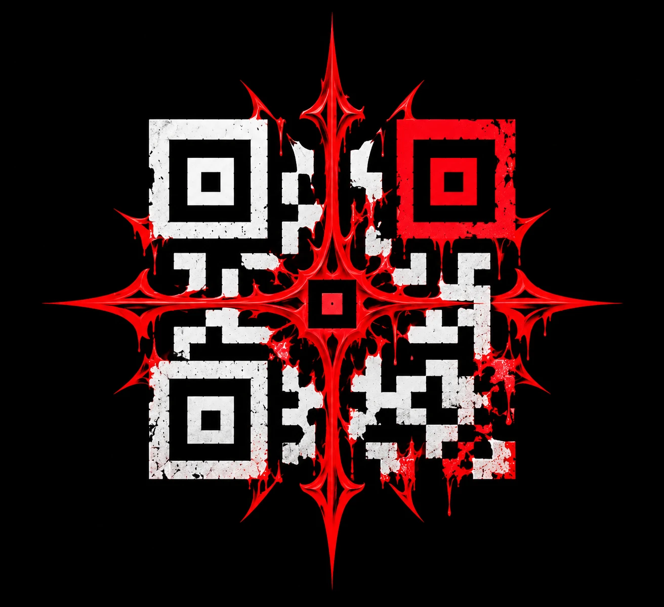 QR Virus logo — the Patient Zero infected QR code